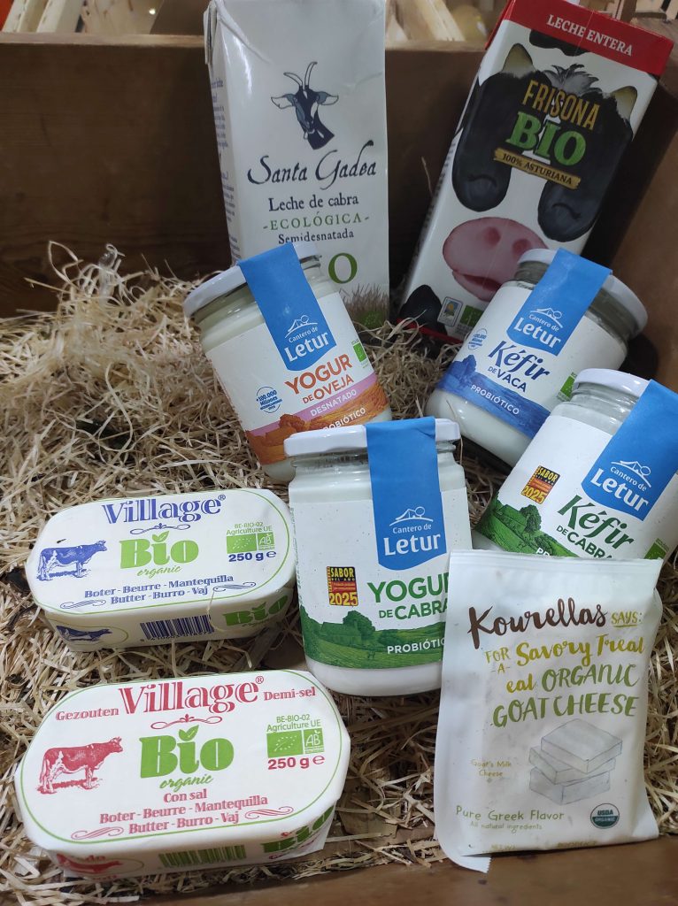 Lácteos y mantequilla ecológica